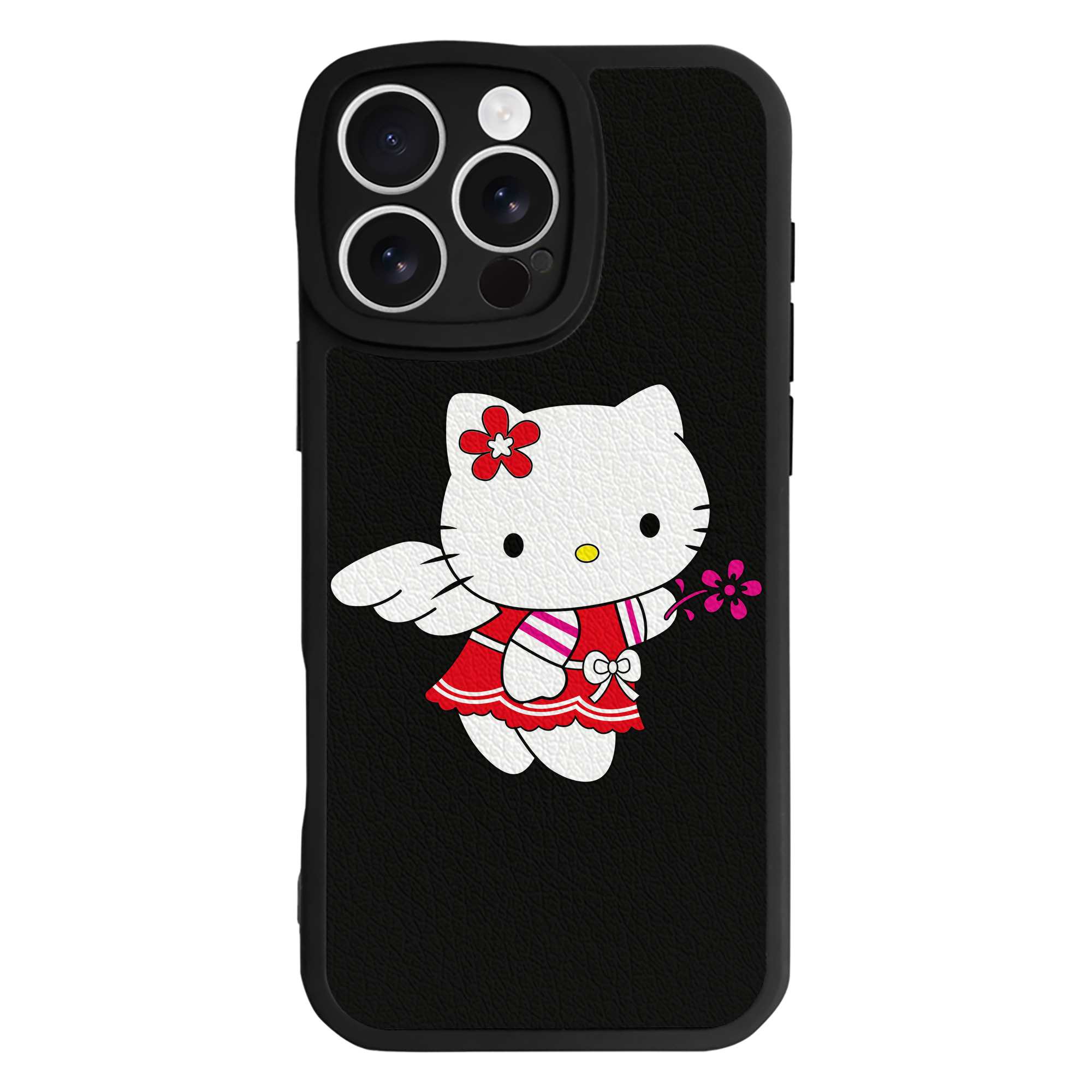（画像用） Hello Kitty ハローキティ 【iPhone 16シリーズ対応】シリコンスマホケース（レザー調） 材質：シリコン